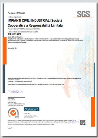 Certificato OHSAS 18001